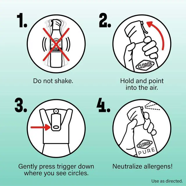 Alt view image 6 of 6 - Clorox PURE Allergen Neutralizer Daily Air Spray, Clean Breeze, 8oz