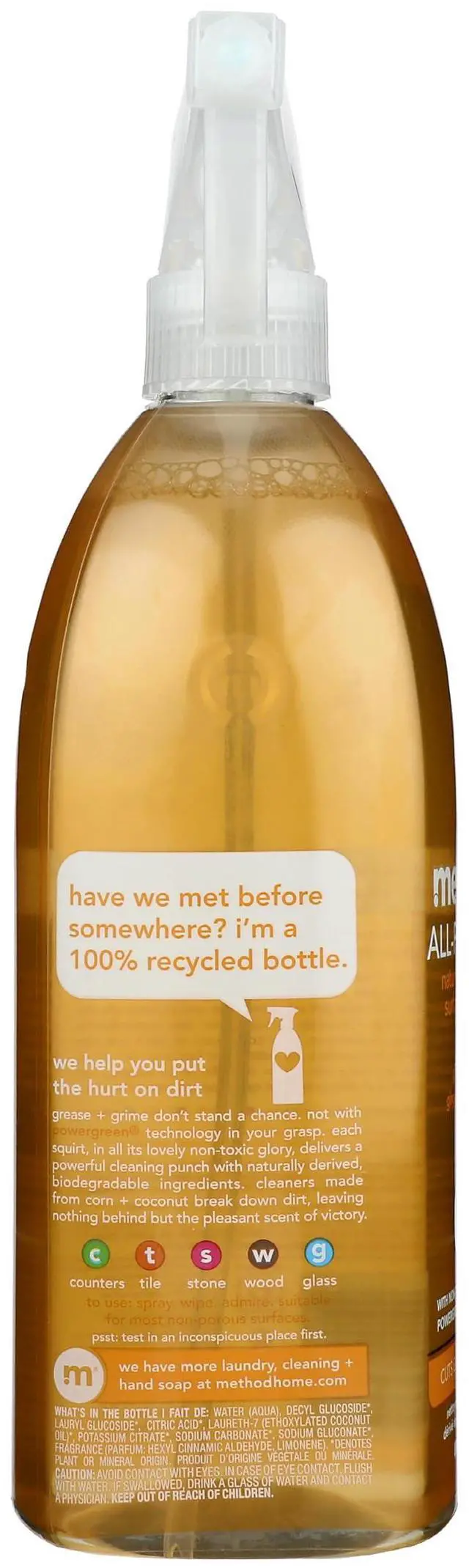 Alt view image 3 of 7 - Method Naturally Derived All-Purpose Surface Cleaner Spray, Ginger Yuzu, 28Ounce