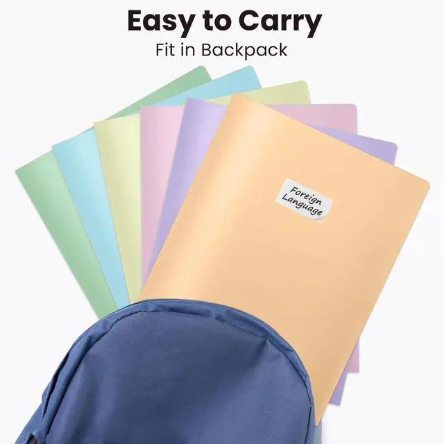 Alt view image 4 of 6 - Sooez 7Pack Heavy Duty Pocket Folders, Pastels Colors