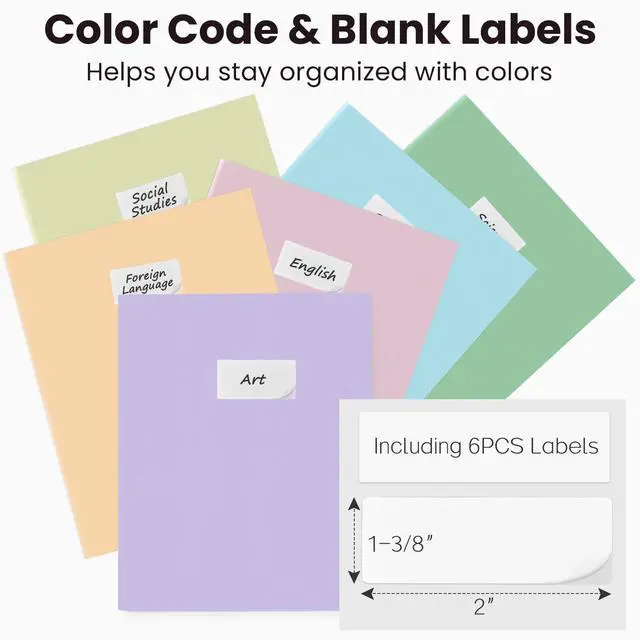 Alt view image 3 of 6 - Sooez 7Pack Heavy Duty Pocket Folders, Pastels Colors