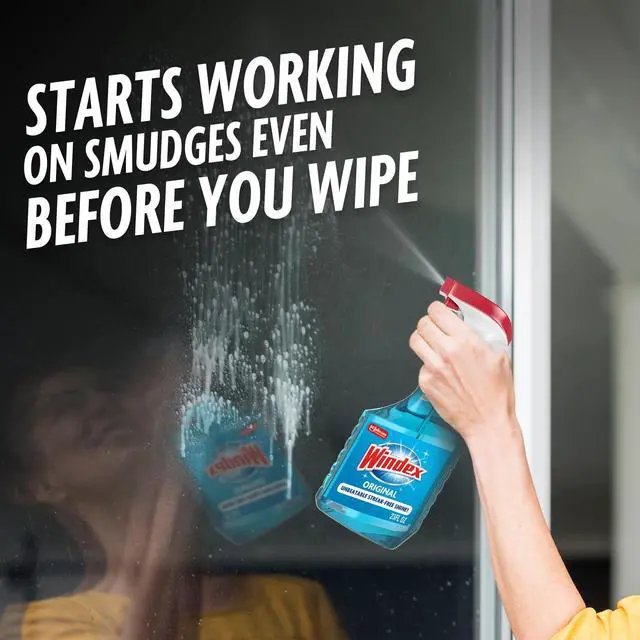 Alt view image 2 of 6 - Windex Glass & Window Cleaner Spray Bottle, Original Blue Scent, 23 Fl Oz (Pack of 2), Leak-Proof & Break-Resistant Packaging