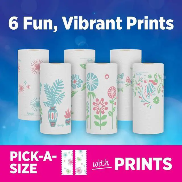 Alt view image 5 of 7 - Sparkle Pick-A-Size Paper Towels, 2 Double Rolls, Strong 2 Ply, Spirited Prints, for Kitchen Cleanup and Everyday Messes