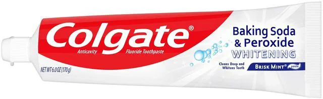 Alt view image 3 of 5 - Colgate Baking Soda & Peroxide Toothpaste, Brisk Mint, 6 Ounce (Pack of 2) - Whitens Teeth, Fights Cavities, Removes Stains