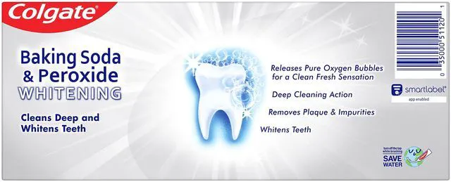Alt view image 2 of 5 - Colgate Baking Soda & Peroxide Toothpaste, Brisk Mint, 6 Ounce (Pack of 2) - Whitens Teeth, Fights Cavities, Removes Stains