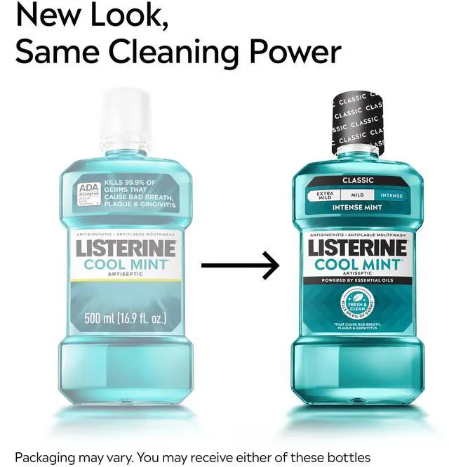 Alt view image 3 of 6 - Listerine Cool Mint Antiseptic Mouthwash, Intense Mint, 8.5fl oz / 250mL