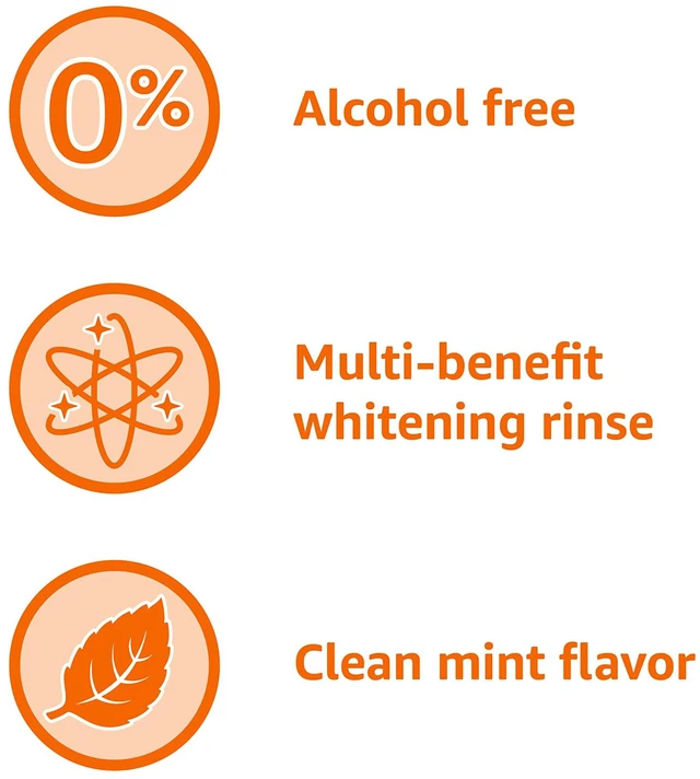 Alt view image 3 of 4 - Amazon Basics Teeth Whitening Mouthwash, Alcohol-Free, Clean Mint, Breath Freshener, 32 Fl Oz, 1-Pack