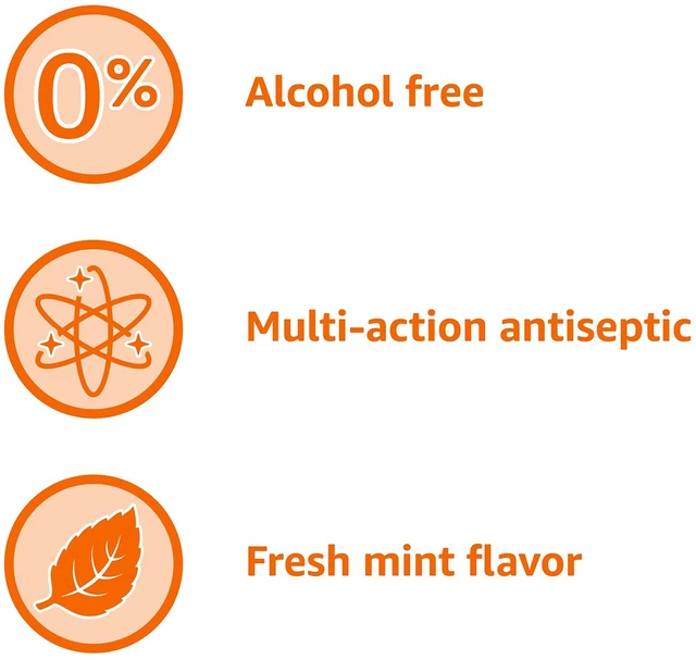 Alt view image 3 of 5 - Amazon Basics Multi Action Antiseptic Oral Rinse, Alcohol-Free, Antiplaque, Antigingivitis, Fresh Mint Flavor, 1Liter (33.8FluidOunces), 1-Pack