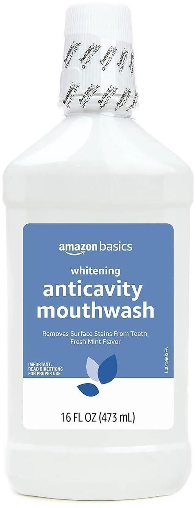 Main image of Amazon Basics Whitening Anticavity Mouthwash, Fresh Mint Flavor, 16 Fluid Ounces, 1-Pack
