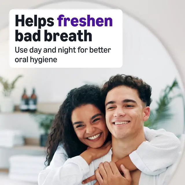 Alt view image 4 of 6 - Amazon Basics Anticavity Fluoride Mouthwash, Alcohol Free, Violet Mint, 1L (33.8Fl Oz), 1-Pack