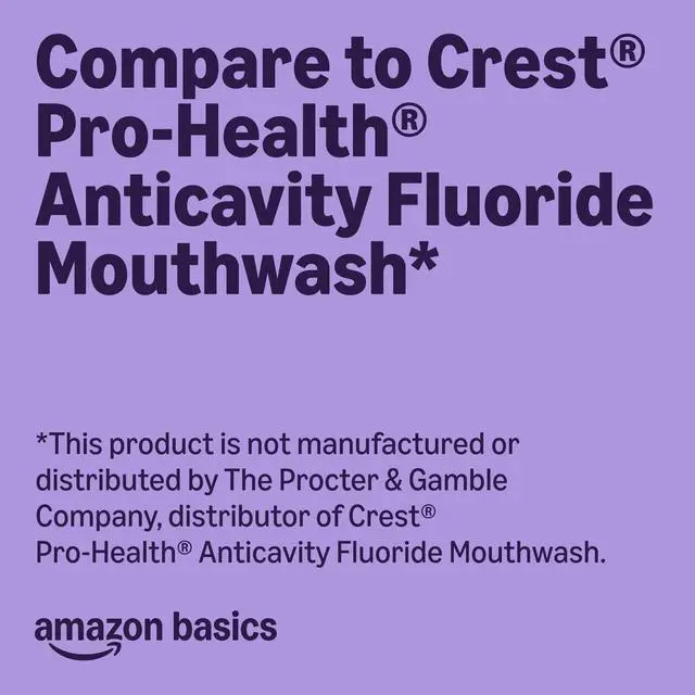 Alt view image 5 of 6 - Amazon Basics Anticavity Fluoride Mouthwash, Alcohol Free, Violet Mint, 1L (33.8Fl Oz), 1-Pack