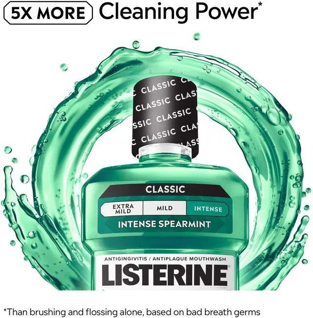 Alt view image 5 of 6 - Listerine Freshburst Antiseptic Mouthwash, Spearmint, 8.5 fl oz/250 mL