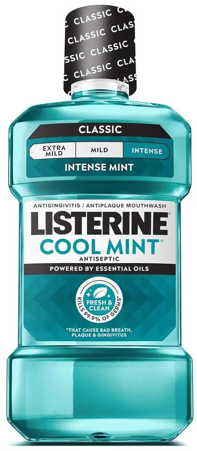 Main image of Listerine Cool Mint Antiseptic Mouthwash, Intense Mint, 33.8 fl oz