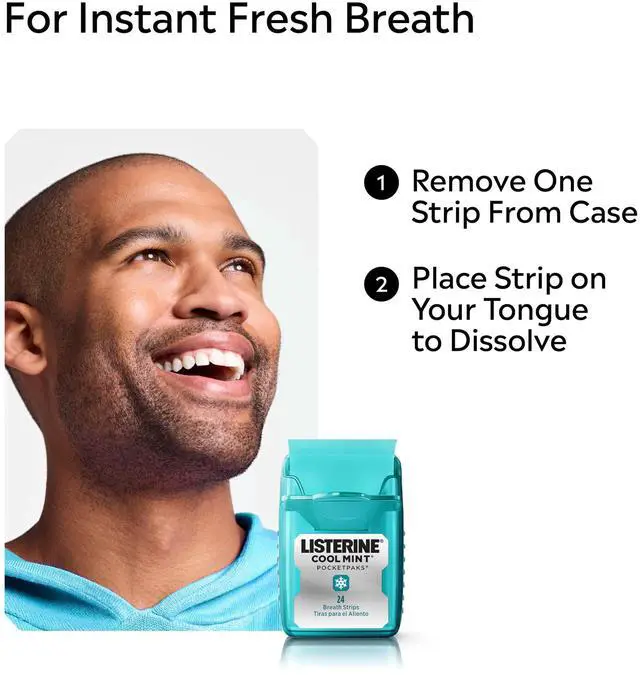 Alt view image 3 of 6 - Listerine PocketPaks Cool Mint Breath Strips, 24-Strip Pack, 3 Pack