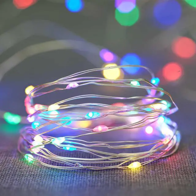 Main image of Mainstays 50-Count Battery-Operated LED Multi-Color Wire Lights with 8 Lighting Modes