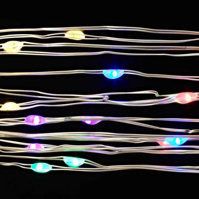 Alt view image 4 of 5 - Mainstays 50-Count Battery-Operated LED Multi-Color Wire Lights with 8 Lighting Modes