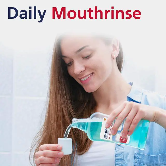 Alt view image 2 of 6 - Parodontax Active Gum Health Mouthwash, Antiplaque and Antigingivitis, Mint, 16.9Fl Oz