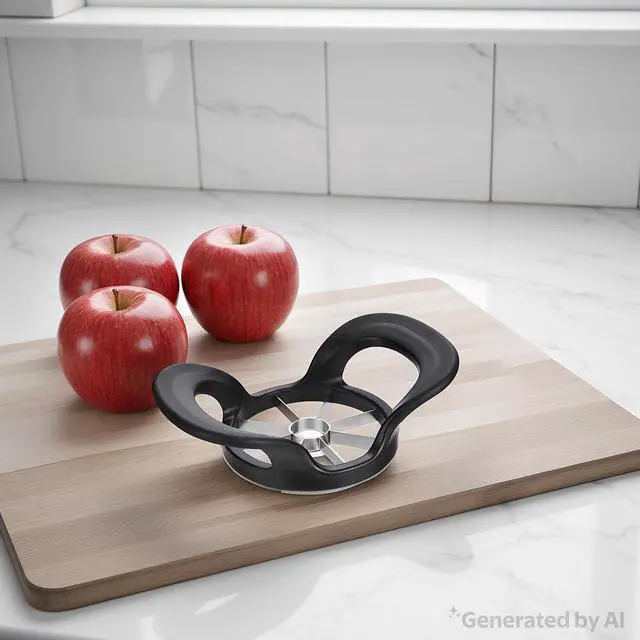 Alt view image 3 of 5 - Mainstays Stainless Steel Apple Slicer and Corer, 8-Wedge, Black