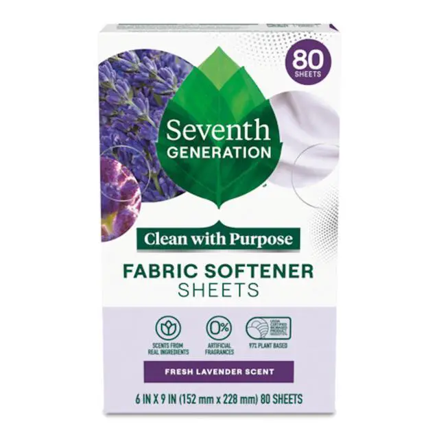 Alt view image 4 of 6 - Seventh Generation Fresh Lavender Fabric Softener Dryer Sheets, 80 Count