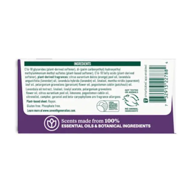 Alt view image 3 of 6 - Seventh Generation Fresh Lavender Fabric Softener Dryer Sheets, 80 Count