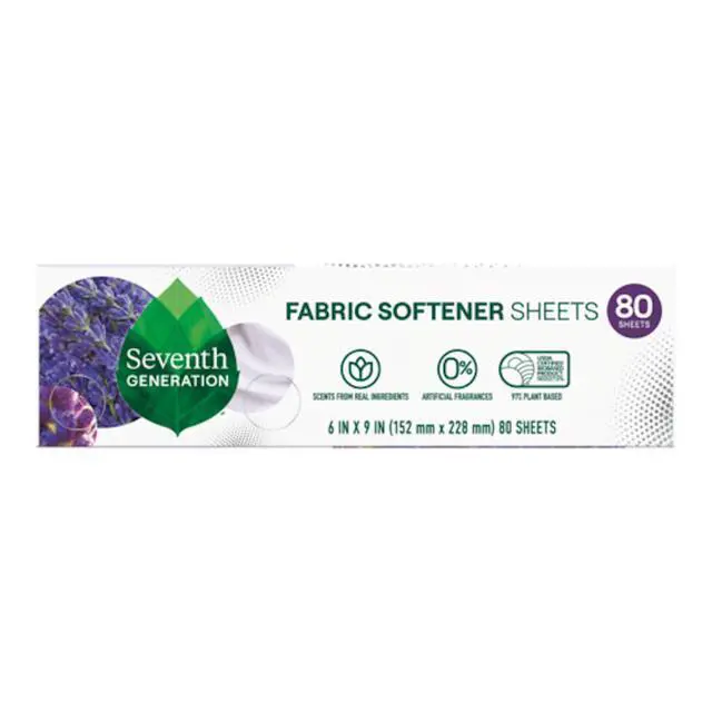 Alt view image 2 of 6 - Seventh Generation Fresh Lavender Fabric Softener Dryer Sheets, 80 Count