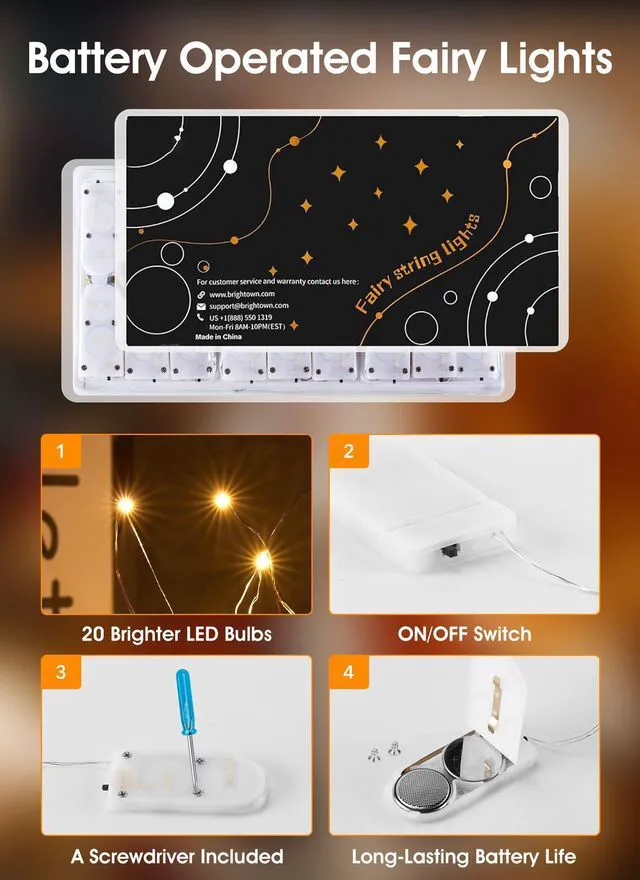 Alt view image 5 of 6 - Minetom 6 Pack Battery Operated LED Fairy Lights for Christmas Decor