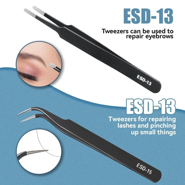Alt view image 7 of 7 - 6-Piece Precision Tweezers Set, Anti-Static Stainless Steel Craft