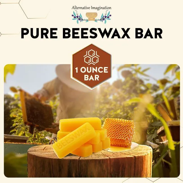 Alt view image 3 of 6 - Alternative Imagination Pure Beeswax Bar 1 oz Hand-poured Natural Golden Wax Block, Sustainably Sourced, Chemical-free, Non-toxic, Sweet Honey Aroma for DIY, Candles, Bal