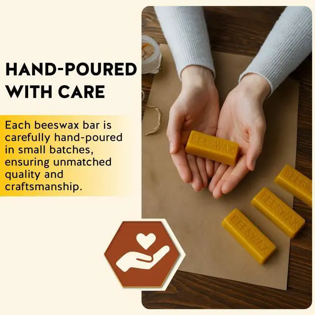 Alt view image 6 of 6 - Alternative Imagination Pure Beeswax Bar 1 oz Hand-poured Natural Golden Wax Block, Sustainably Sourced, Chemical-free, Non-toxic, Sweet Honey Aroma for DIY, Candles, Bal