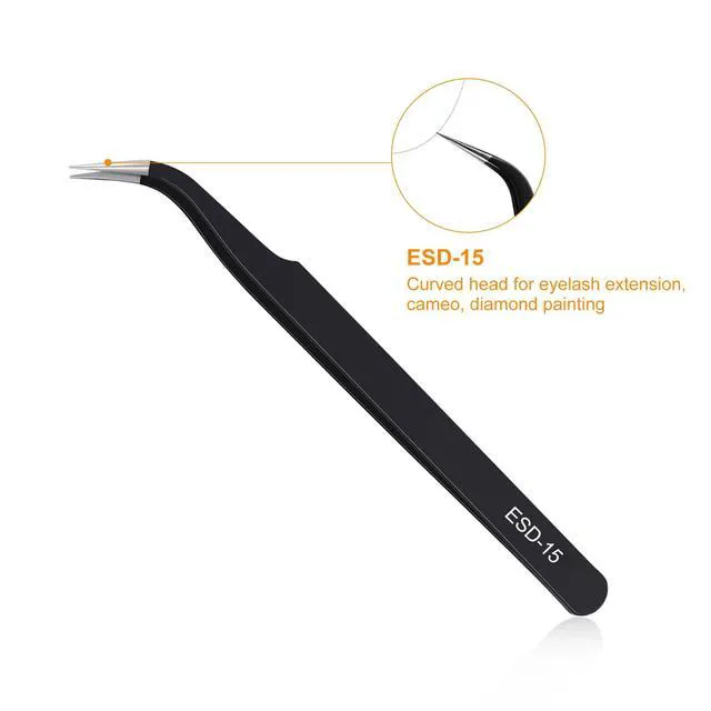 Alt view image 7 of 7 - Kaverme 3PCS Precision Tweezers Set, Anti-Static Stainless Steel