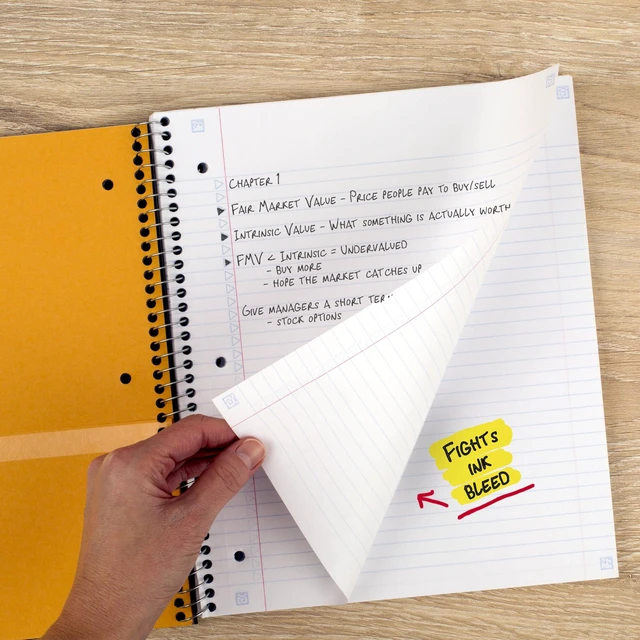 Alt view image 4 of 6 - Five Star 3 Subject College Ruled Spiral Notebook + Study App, 8.5"x11", 150 Sheets, Blue, 820003NH0