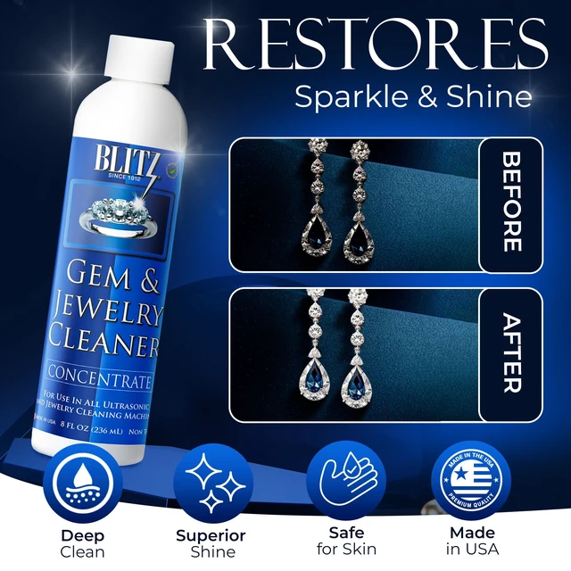 Alt view image 2 of 6 - Blitz Gem & Jewelry Cleaner Concentrate Refill for Ultrasonic Machines, 8 oz