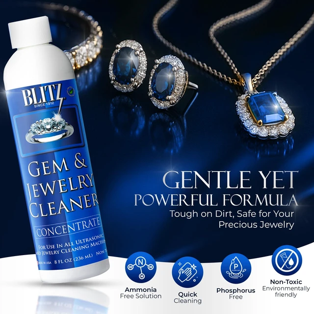 Alt view image 3 of 6 - Blitz Gem & Jewelry Cleaner Concentrate Refill for Ultrasonic Machines, 8 oz