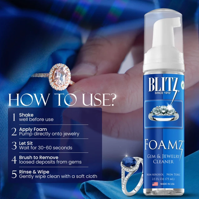 Alt view image 4 of 7 - Blitz Foamz Gem & Jewelry Cleaner, TSA Safe, 2.5 oz