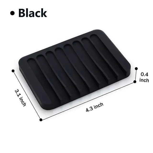 Alt view image 7 of 7 - Self-Draining Silicone Soap Holder, 3-Pack Waterfall Drainer for Bathroom, Extend Soap Life, Keep Dry & Clean, Easy Cleaning (Black, White, Gray)