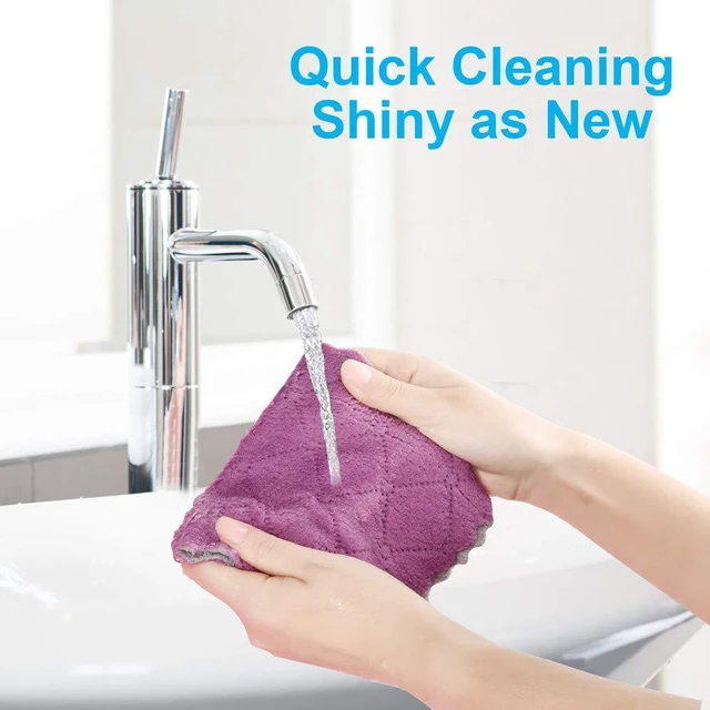 Alt view image 4 of 7 - OstWony 12PCS Kitchen Towels Dish Cloths, Reusable Cleaning Rags, 10x6in