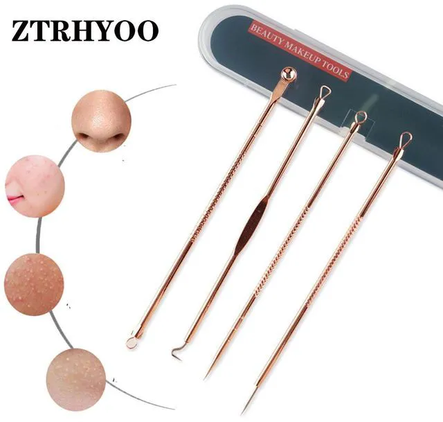 Alt view image 2 of 6 - ZTRHYOO Blackhead Remover Pimple Comedone Extractor Tool Acne Removal Kit with Case for Nose Face Skin, Rose