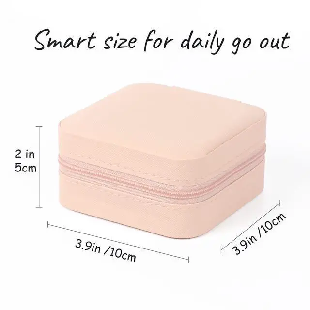 Alt view image 6 of 6 - MFXIP Small Travel Jewelry Case PU Leather Mini Portable Organizer for Earrings, Necklace, Rings, Bracelets