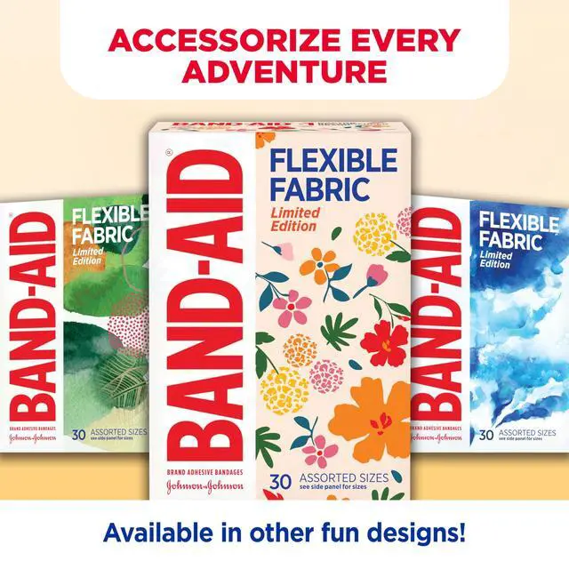 Alt view image 3 of 7 - BAND-AID Flexible Fabric Adhesive Bandages, Wildflower Designs, 30 Count