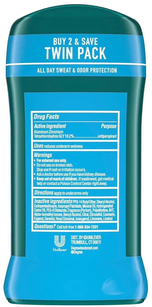 Alt view image 3 of 6 - Degree Men Original Antiperspirant Cool Rush 2.7 oz Twin Pack