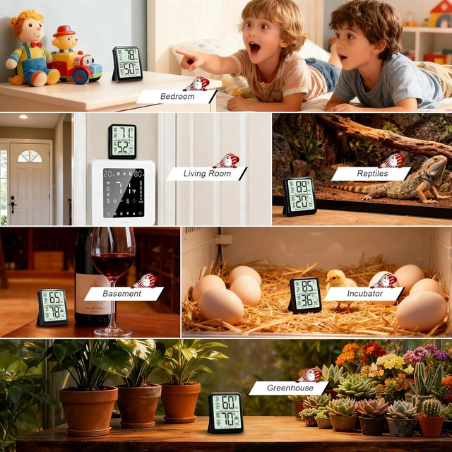 Alt view image 4 of 6 - Antonki Indoor Thermometer Hygrometer, Temperature and Humidity Meter
