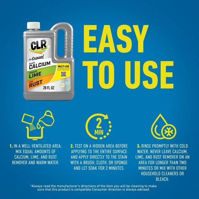 Alt view image 2 of 6 - CLR Calcium Lime and Rust Remover 28 oz, Multi-Use Household Cleaner, EPA Safer Choice