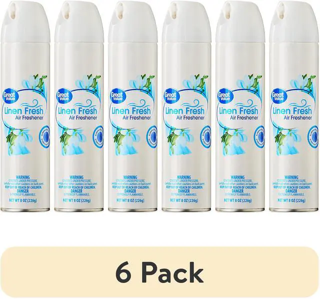 Main image of Great Value Aerosol Air Freshener, Linen Fresh, 6 Pack, 8oz