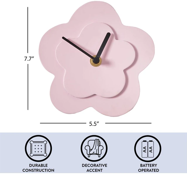 Alt view image 3 of 5 - Urban Shop 5.7" Quartz Daisy Table Top Clock