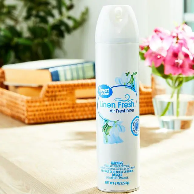 Alt view image 6 of 6 - Great Value Aerosol Air Freshener, Linen Fresh, 6 Pack, 8oz