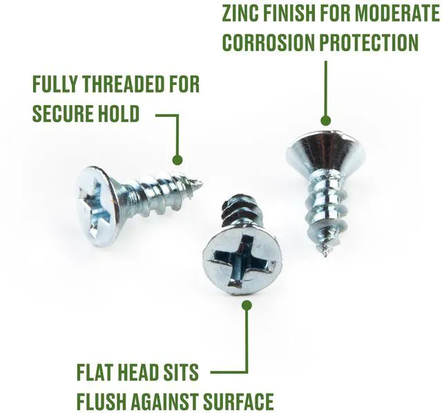 Alt view image 2 of 6 - Hillman Wood Screws #8 x 3/4" Steel Zinc Interior Phillips Silver 5 Pack 20 Pack