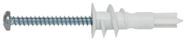 Alt view image 2 of 6 - Hillman #6 Nylon Pan Head Phillips Drywall Anchor Screws, 50lb, White, 8 Pack