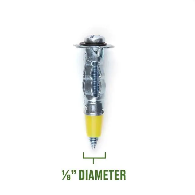 Alt view image 6 of 6 - Hillman Drywall Anchor Screws 1/8" x DS, Steel, Zinc, Corrosion Resistant, 60lbs, Silver, 12 Sets