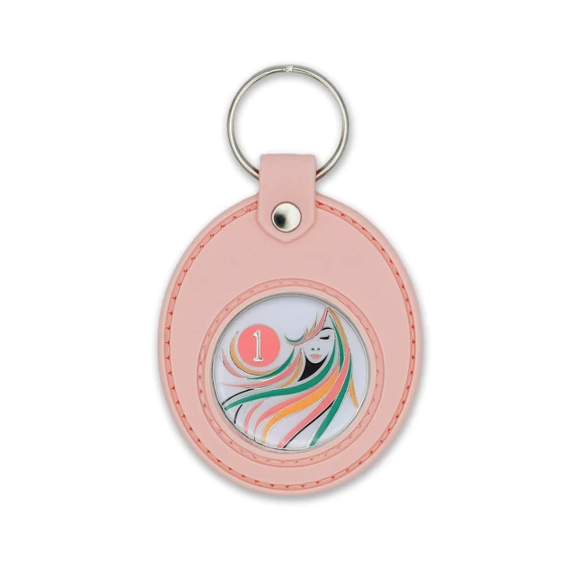 Alt view image 3 of 6 - AA Coin Holder Keychain, Pink, for Sobriety Chip Medallions and Recovery Tokens
