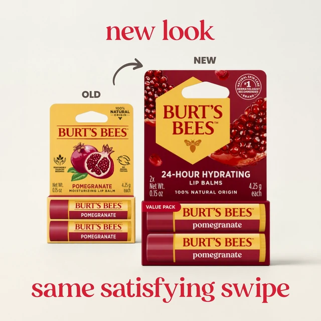 Alt view image 2 of 6 - Burt's Bees Moisturizing Lip Balm Value Pack, Pomegranate, 2 Tubes