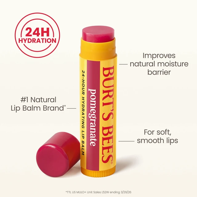 Alt view image 4 of 6 - Burt's Bees Moisturizing Lip Balm Value Pack, Pomegranate, 2 Tubes